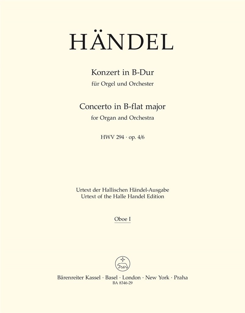 Concerto for Organ and Orchestra in Bb major op. 4/6 HWV 294